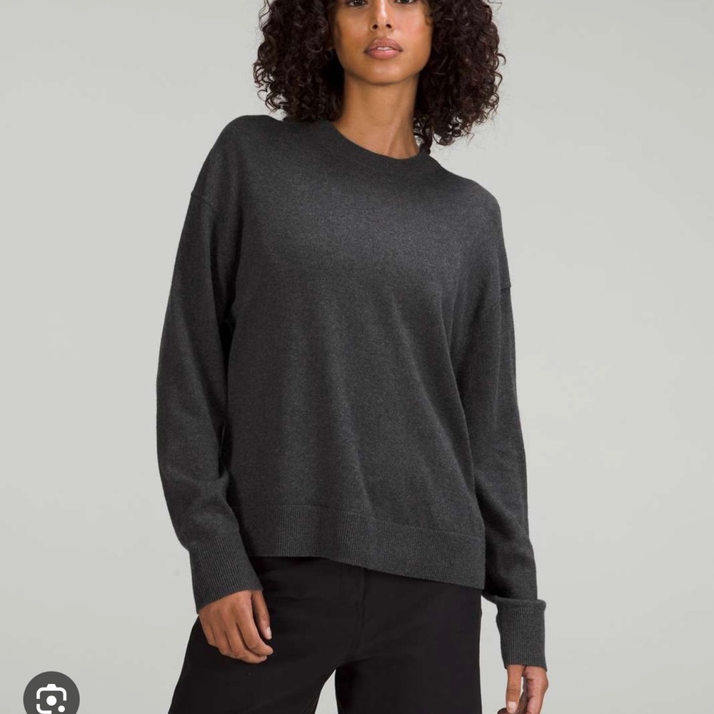 lululemon athletica Dark Gray Crew Neck Sweater